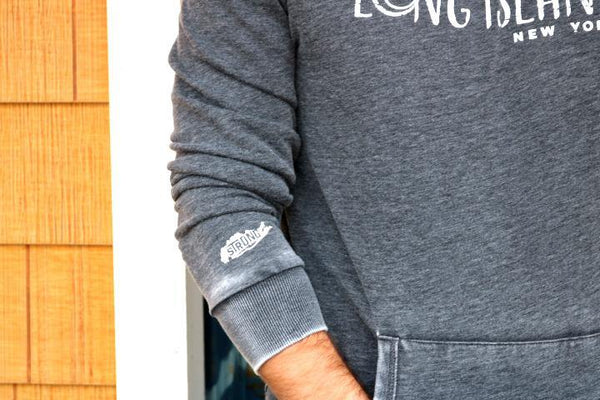 Discover Long Island X Long Island Strong Collaboration Washed Black Hoodie - Discover Long Island