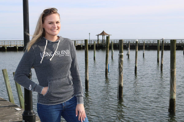 Discover Long Island X Long Island Strong Collaboration Washed Black Hoodie - Discover Long Island