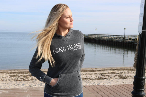 Discover Long Island X Long Island Strong Collaboration Washed Black Hoodie - Discover Long Island